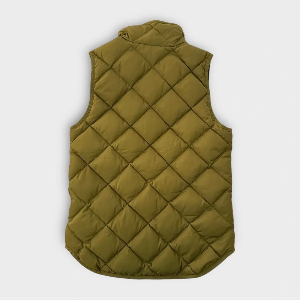 J.Crew Quilted Puffer Excursion‎ Vest Size XXS Olive Green Sleeveless Full Zip